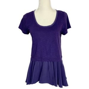 Anthropologie Postage Stamp Purple Top Medium